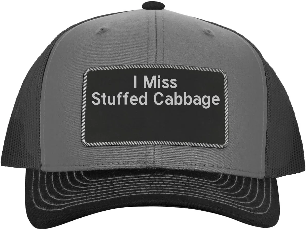 I Miss Stuffed Cabbage - Leather Black Patch Engraved Trucker Hat
