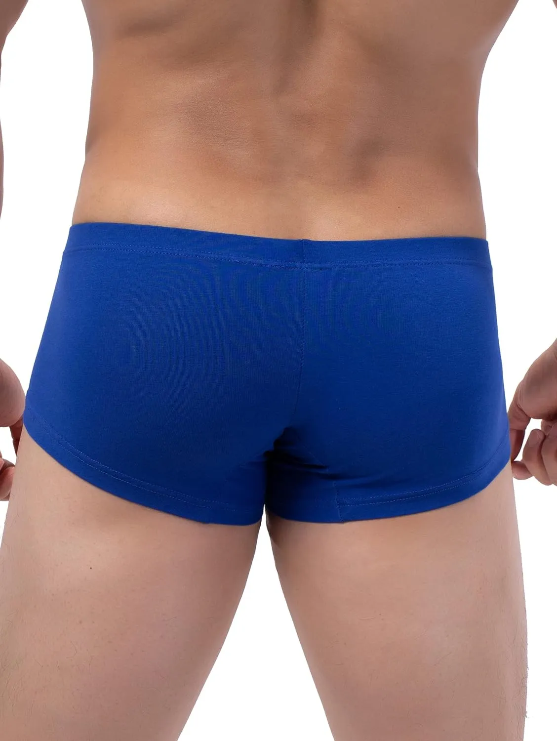 IKINGSKY Men's Cotton Bulge Boxer Briefs Sexy Pouch Shorts Stretch Low Rise Trunks Under Panties for Men