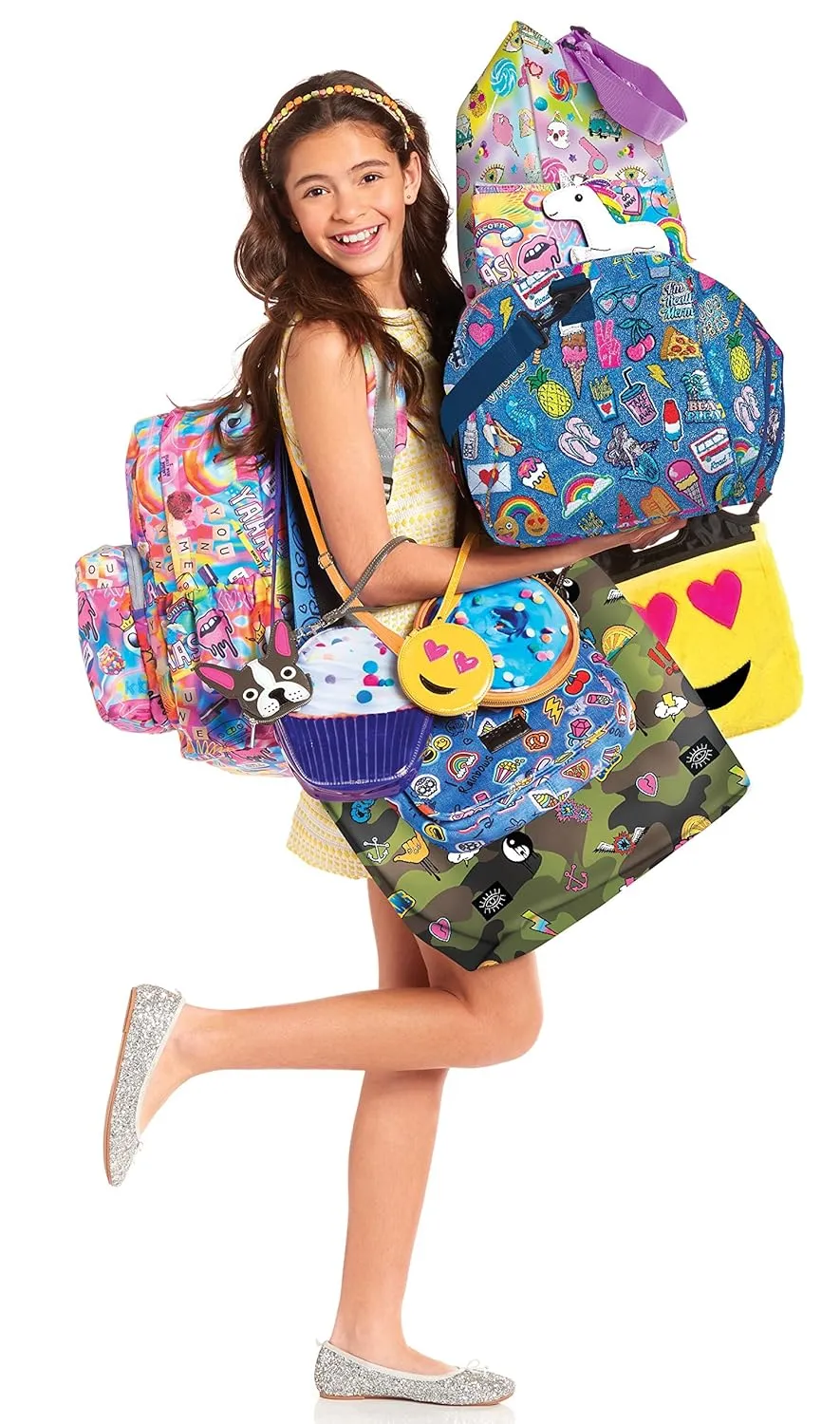 iscream 'Emoji Collage' 12.25" x 8.25" Neoprene Bold Print Zippered Travel Bag