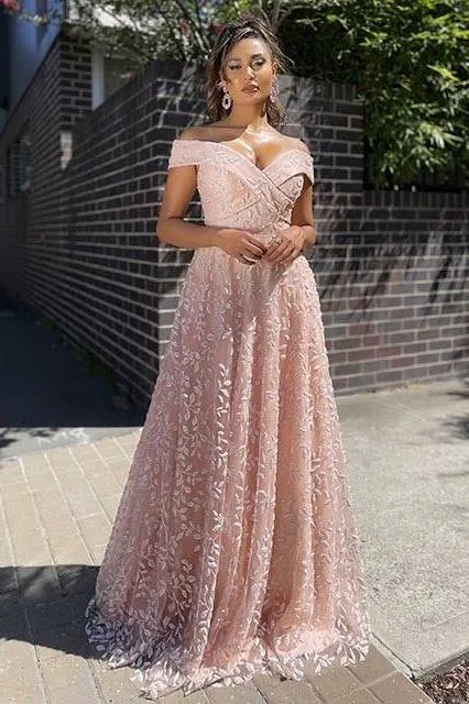 J’ADORE AUSTRALIA FULLY BEADED OFF SHOULDER GOWN