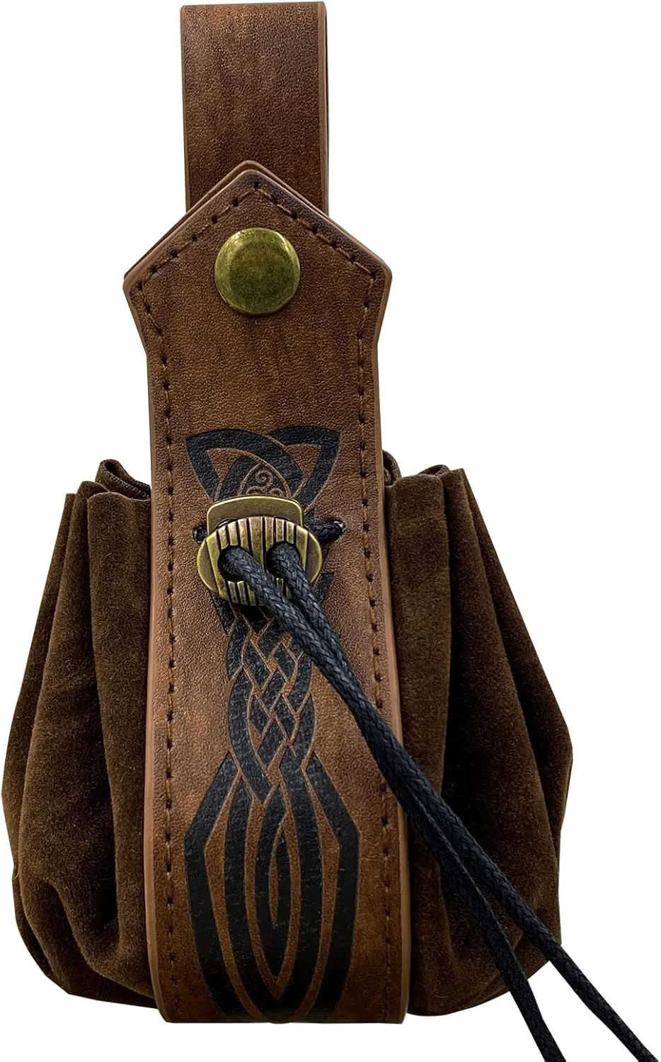JAOYU Medieval Faux Leather Pouch Drawstring Waist Pack Vintage Portable Leather Belt Pouch Medieval Leather Bag Coin Purch Renaissance Pouch Bag for Men Women