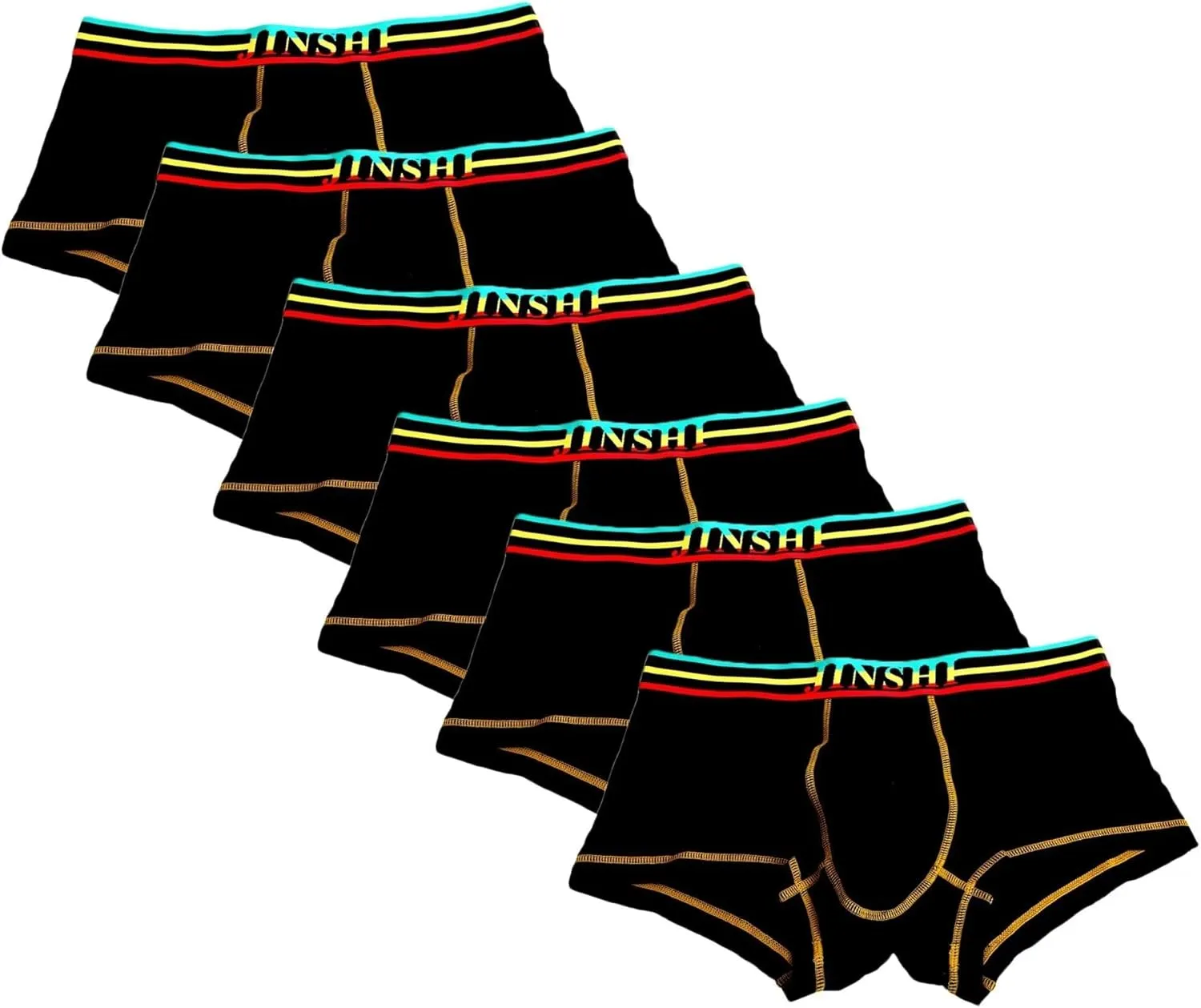 JINSHI Mens Underwear Boxer Briefs Short Leg Tagless Pouch Trunk