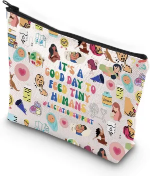 JNIAP Lactation Consultant Makeup Bag - Counselor, Educator, Tech, Specialist Gifts - Zipper Bag (Feed Tiny Human MB)