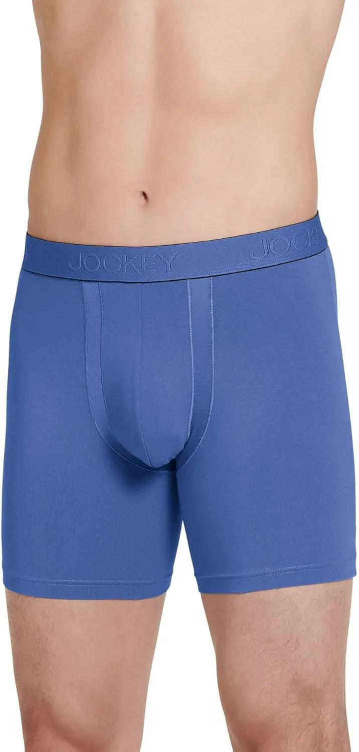 Jockey Men's Underwear Chafe Proof Pouch Cotton Stretch 6" Boxer Brief