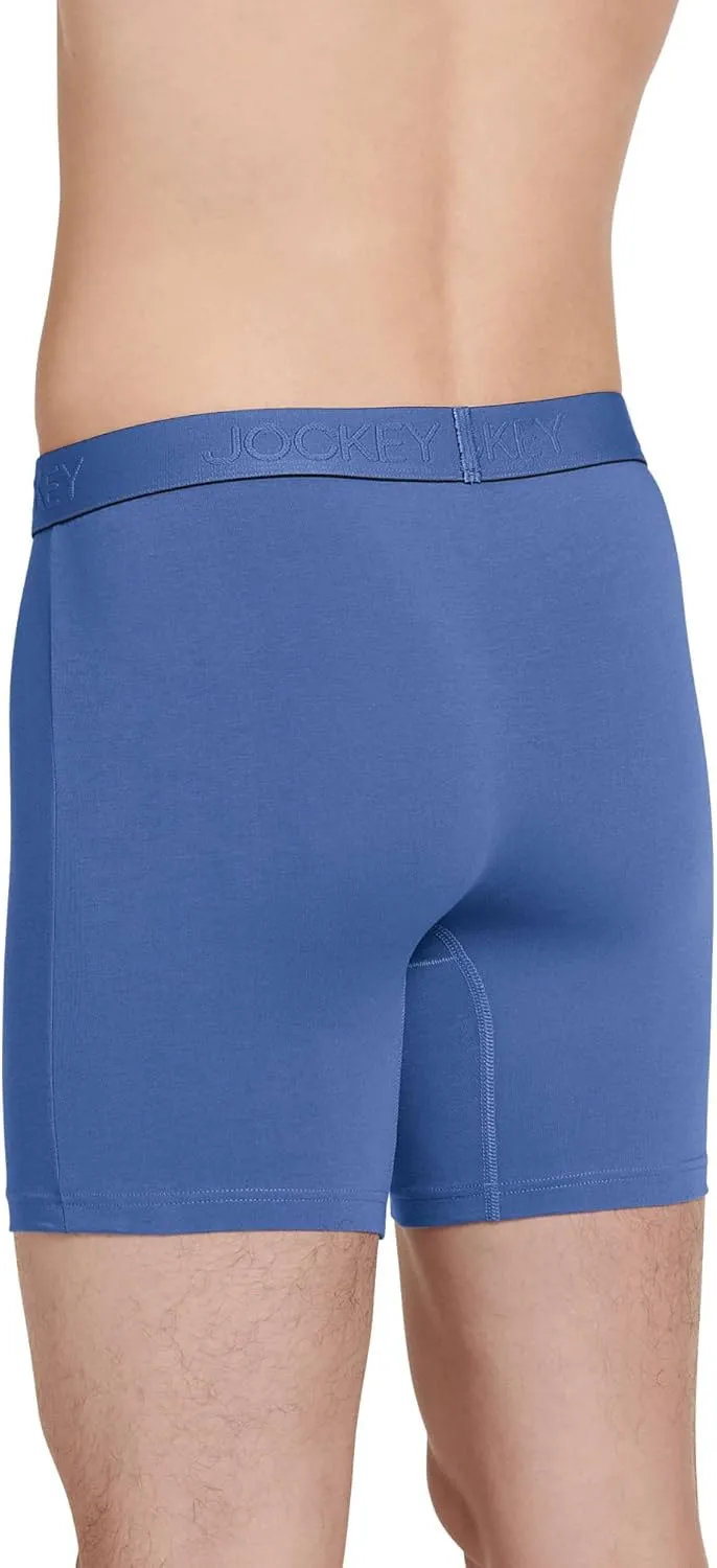 Jockey Men's Underwear Chafe Proof Pouch Cotton Stretch 6" Boxer Brief