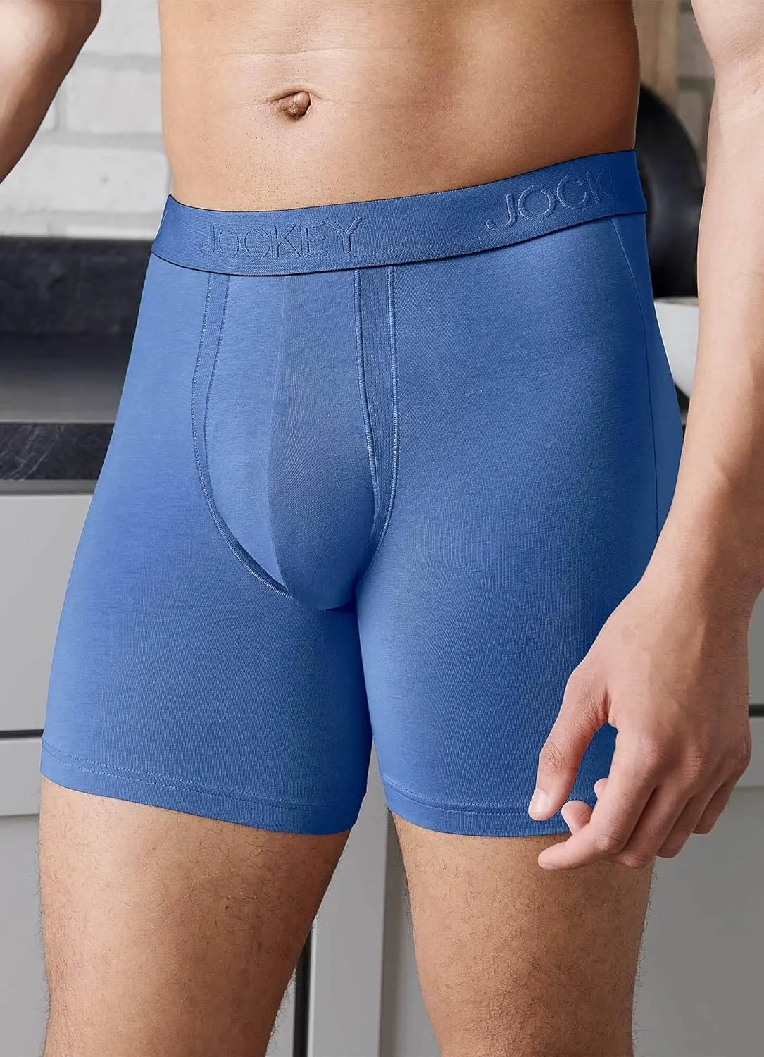 Jockey Men's Underwear Chafe Proof Pouch Cotton Stretch 6" Boxer Brief