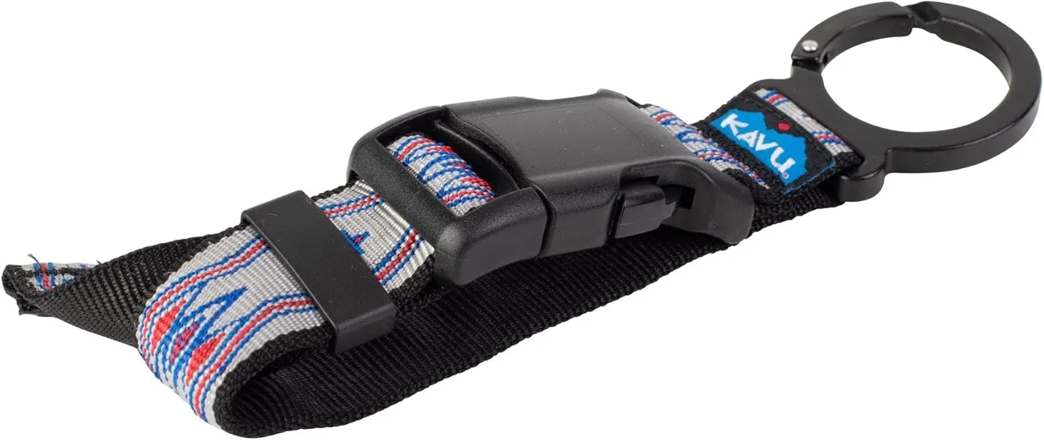 KAVU Skeena Extension Strap With Buckle and Carabiner - Elastic Backpack Luggage -Americana