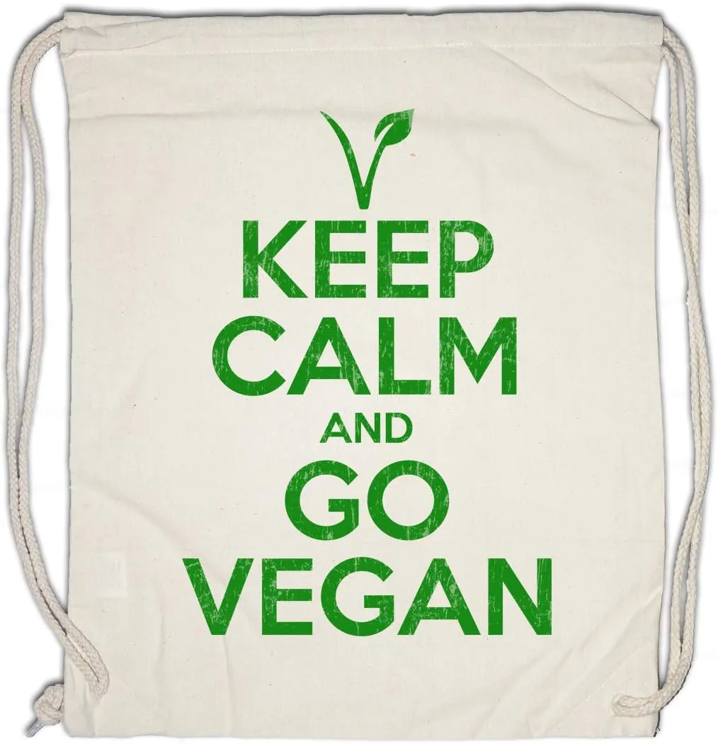 Keep Calm And Go Vegan Drawstring Bag Gym Sack