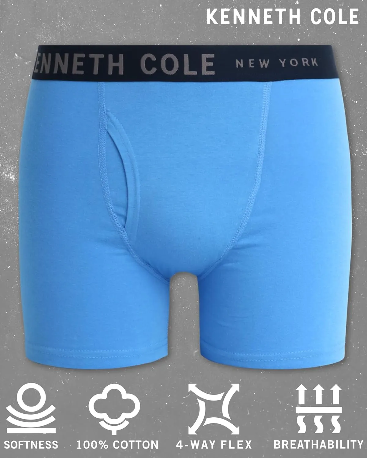 Kenneth Cole Men's Underwear - Cotton Stretch Boxer Briefs with Pouch - 5 Pack Classic Multipack Boxer Briefs for Men (S-XL)