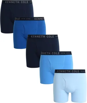 Kenneth Cole Men's Underwear - Cotton Stretch Boxer Briefs with Pouch - 5 Pack Classic Multipack Boxer Briefs for Men (S-XL)