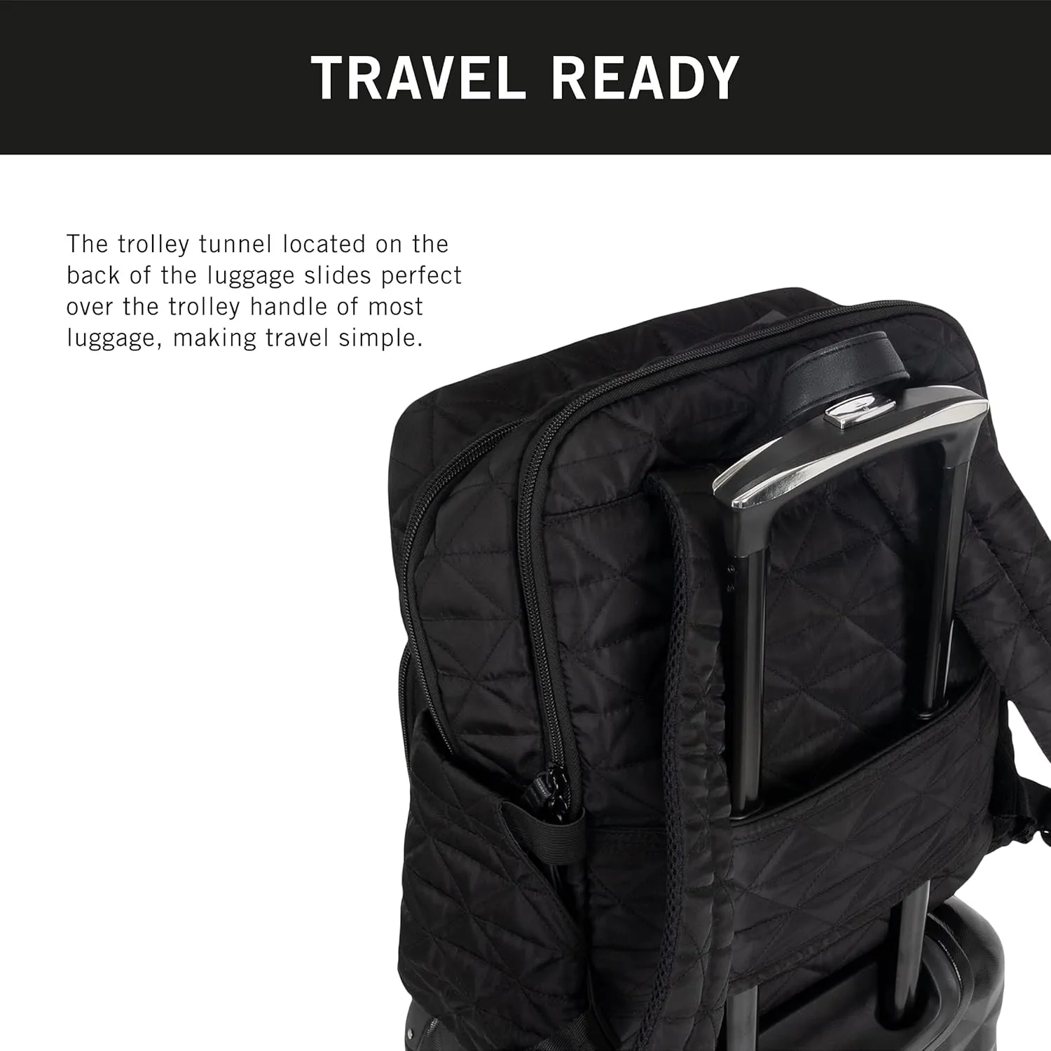 Kenneth Cole REACTION Diamond Tower Collection Lightweight Hardside Expandable 8-Wheel Spinner Travel Luggage, Black, 2-Piece Bundle (Carry On   Backpack)