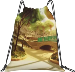KHiry Drawstring Backpack Waterproof String Bag Park Drawstring Sackpack Gym Bag for Man Woman