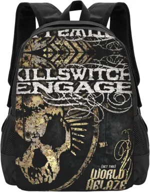 Killswitch Rock Band Engage Laptop Backpack Large Travel Bags Unisex Adult Sport Bags Casual Daypack for Workout Comfortable Business Backpack Stylish Computer Bag for Man