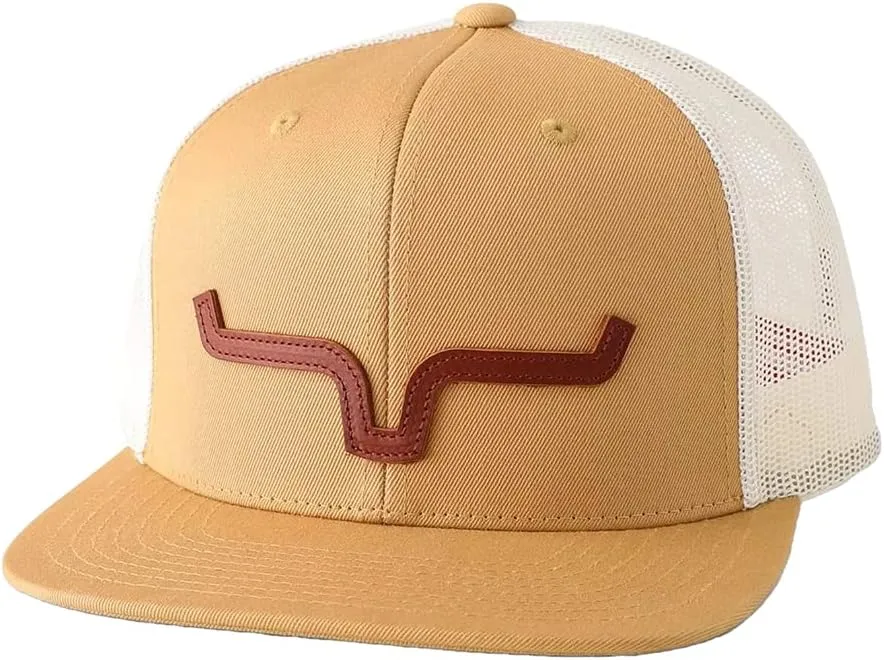 Kimes Ranch ATG Cap Leather Thick Die-Cut Horns Embroidered Patch Adjustable Snapback One-Size Hat