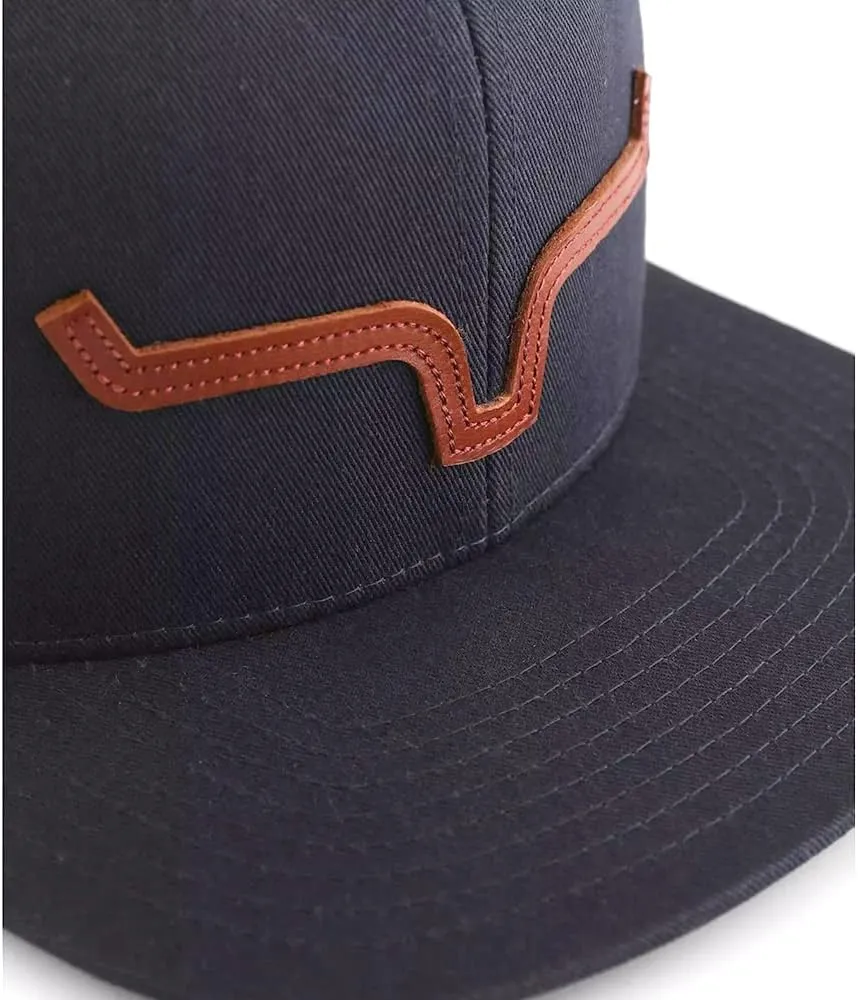 Kimes Ranch ATG Cap Leather Thick Die-Cut Horns Embroidered Patch Adjustable Snapback One-Size Hat