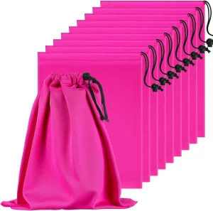 Konohan Toy Storage Bag Adult Microfiber Drawstring Bags Adjustable Small Cloth Pouch Foldable Ditty Pouch for Game Toy Cosmetic Glass(12 x 9 Inch,Pink)