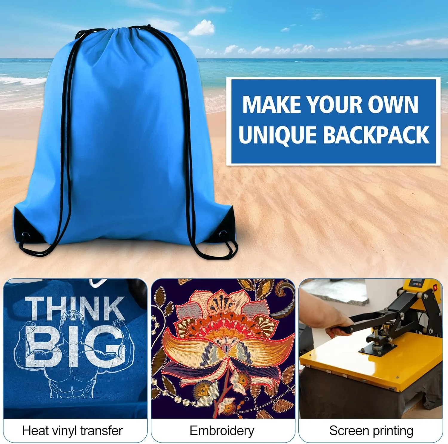 KUUQA 25Pcs Drawstring Backpack Bags Bulk Light Blue Drawstring Bag Foldable Gym Bag Sport Cinch Sack String Backpack Storage Bags for Women Men Shopping Gym Travel Sports