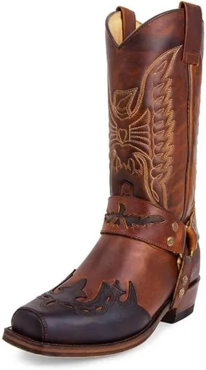 Ladmiple Cowboy Boots For Women Wide Calf Knee High Embroidered Pull-On Chunky Heel Cowgirl Western Fashion Tall Boot