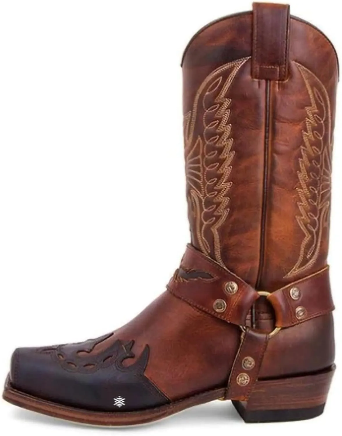 Ladmiple Cowboy Boots For Women Wide Calf Knee High Embroidered Pull-On Chunky Heel Cowgirl Western Fashion Tall Boot