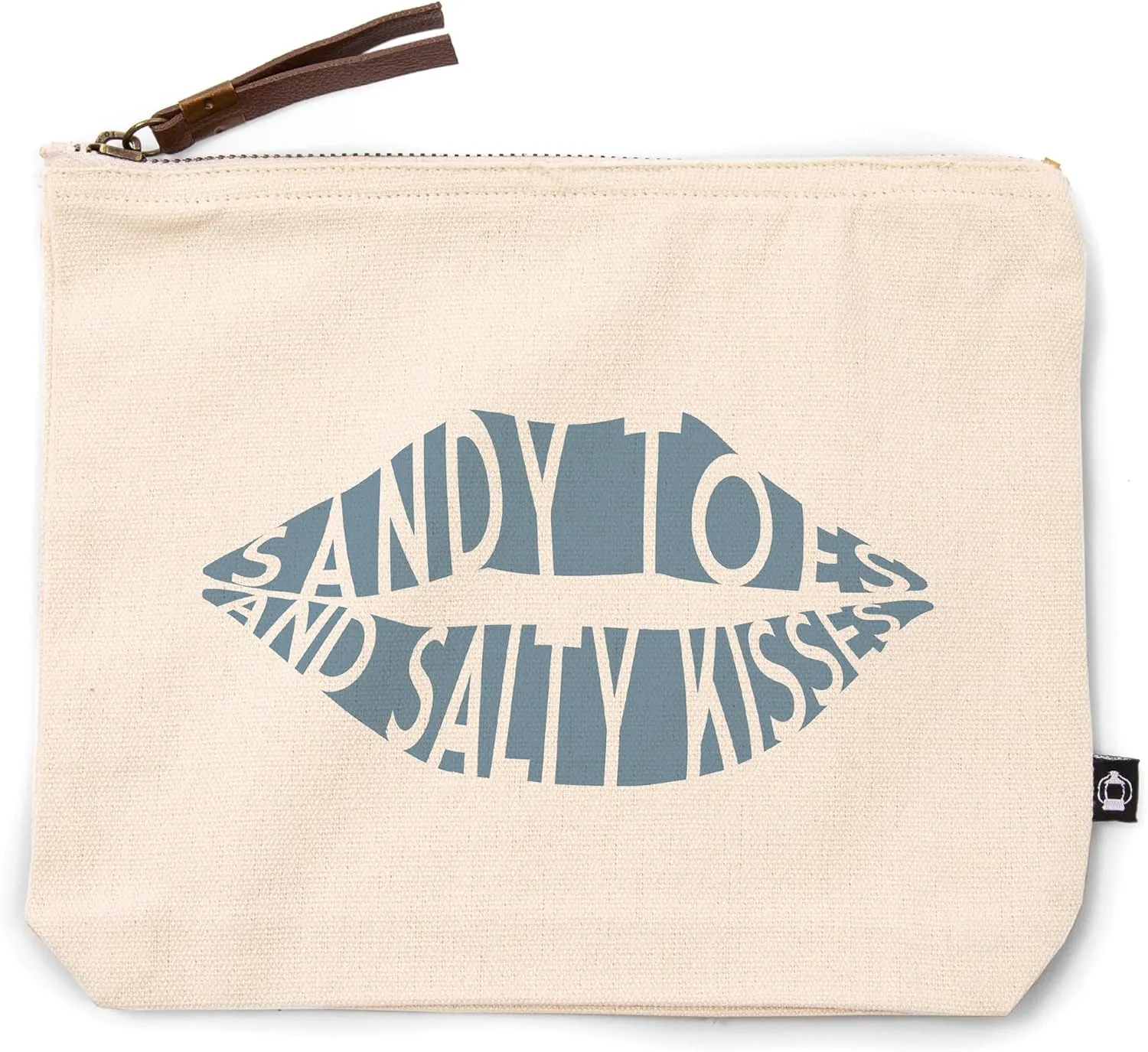 Lantern Press Sandy Toes and Salty Kisses Blue, 100% Cotton Zipper Pouch, Travel Accessory, Go Bag