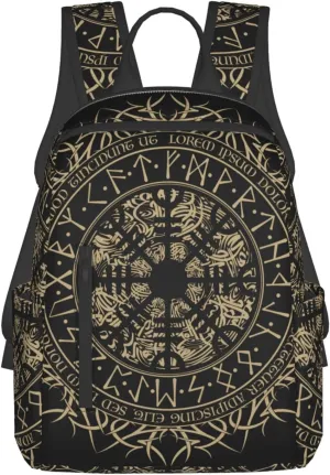 Laptop Backpack Travel Backpack Large Diaper Bag Doctor Bag Backpack for Women & Men (Cool Norse Viking Vegvisir runic compass)