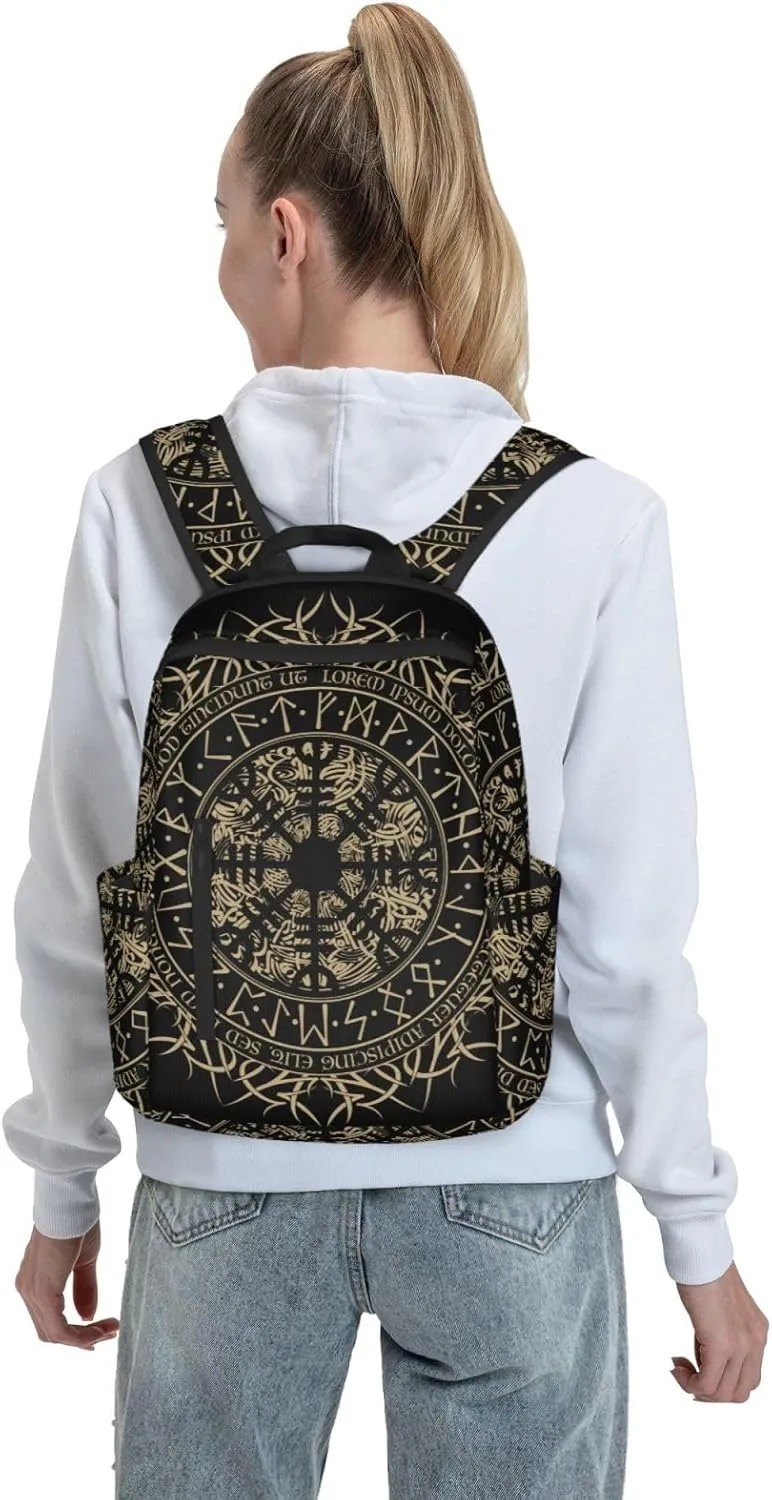 Laptop Backpack Travel Backpack Large Diaper Bag Doctor Bag Backpack for Women & Men (Cool Norse Viking Vegvisir runic compass)