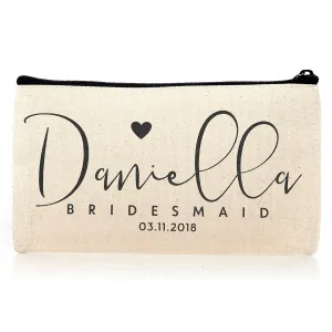 Lara Laser Works Personalized Cosmetic Bag Travel Makeup Pouch Wedding Bridal Party | DSG#10 | 1 piece