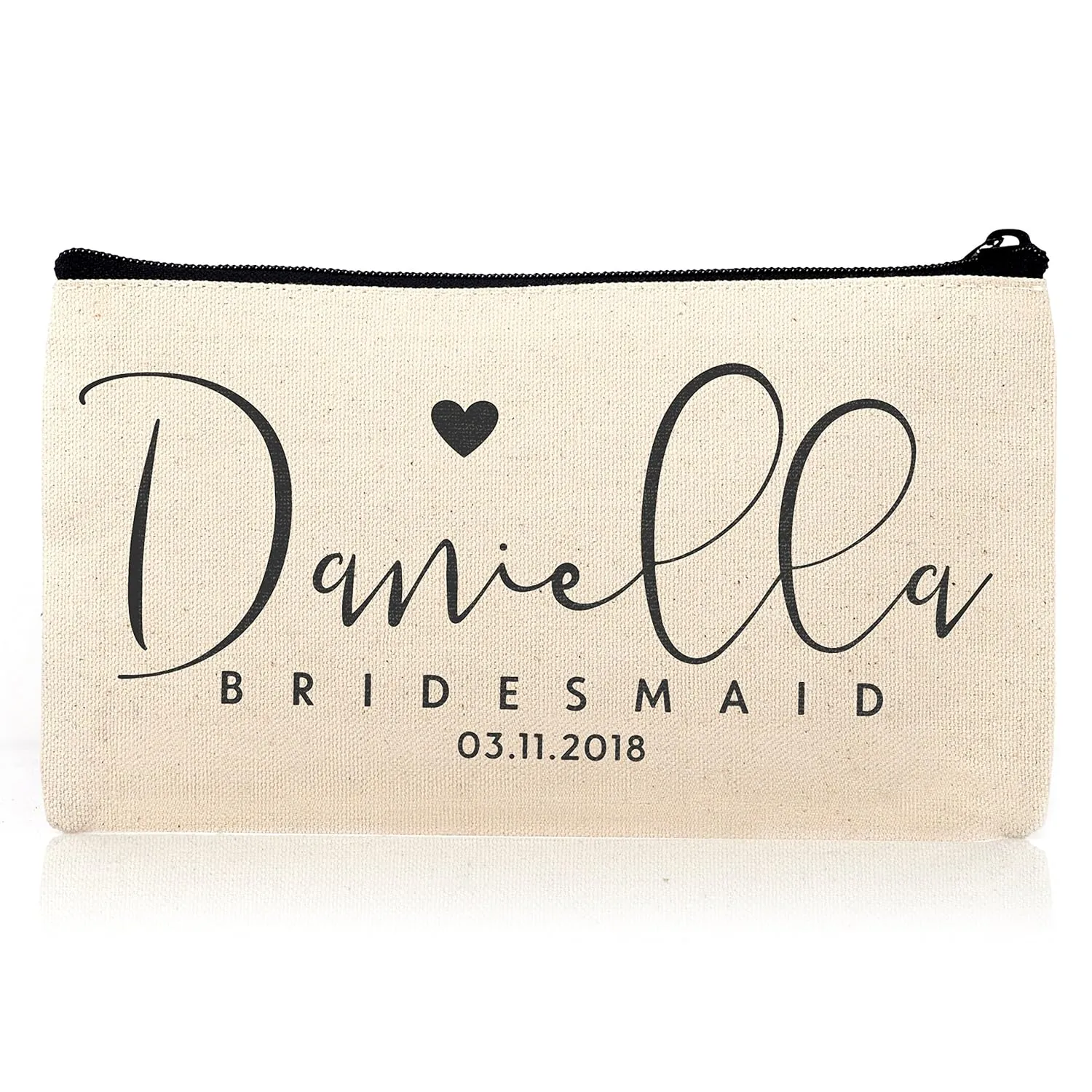 Lara Laser Works Personalized Cosmetic Bag Travel Makeup Pouch Wedding Bridal Party | DSG#10 | 1 piece