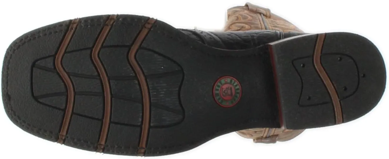 Laredo Mens Montana Embroidered Square Toe Pull On Casual Boots Mid Calf - Brown