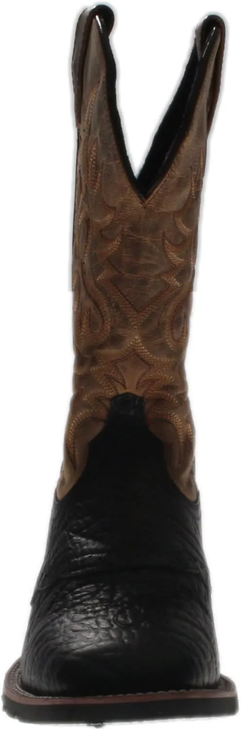 Laredo Mens Montana Embroidered Square Toe Pull On Casual Boots Mid Calf - Brown