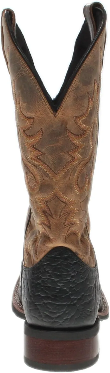 Laredo Mens Montana Embroidered Square Toe Pull On Casual Boots Mid Calf - Brown