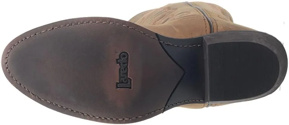 Laredo Womens Bridget Embroidered Round Toe Casual Boots Mid Calf Low Heel 1-2" - Brown