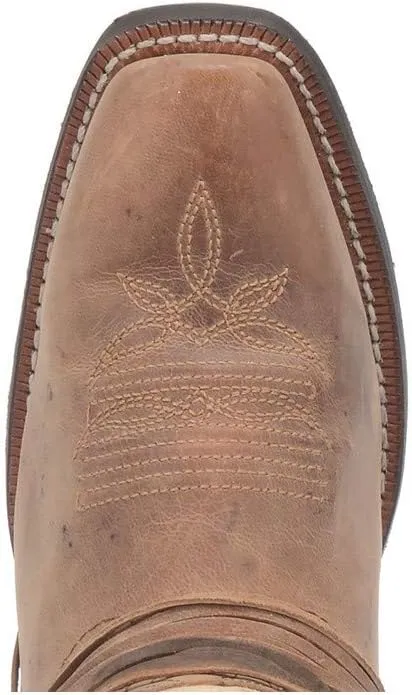 Laredo Womens Myra Embroidered Square Toe Dress Boots Mid Calf Low Heel 1-2" - Brown