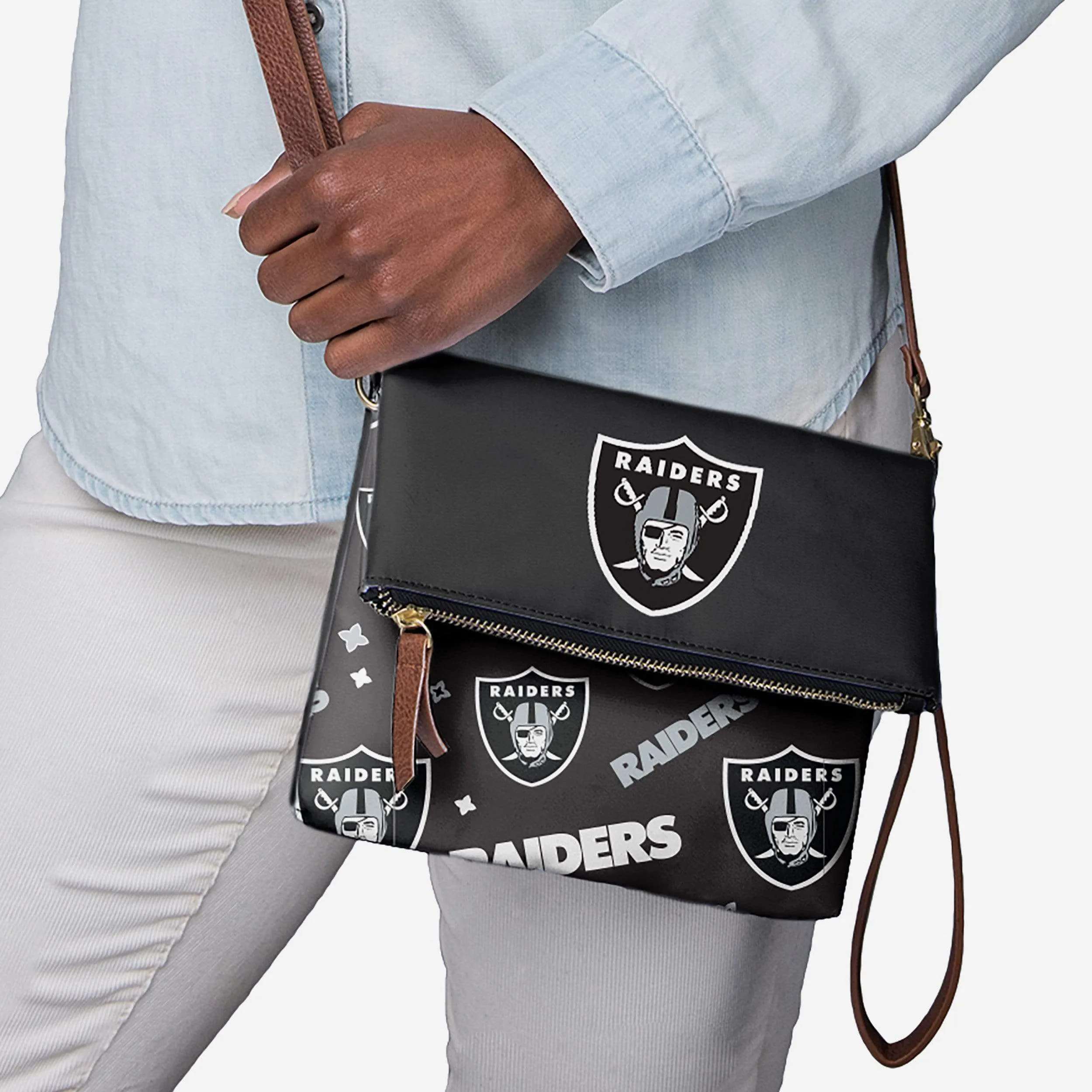 Las Vegas Raiders Printed Collection Foldover Tote Bag
