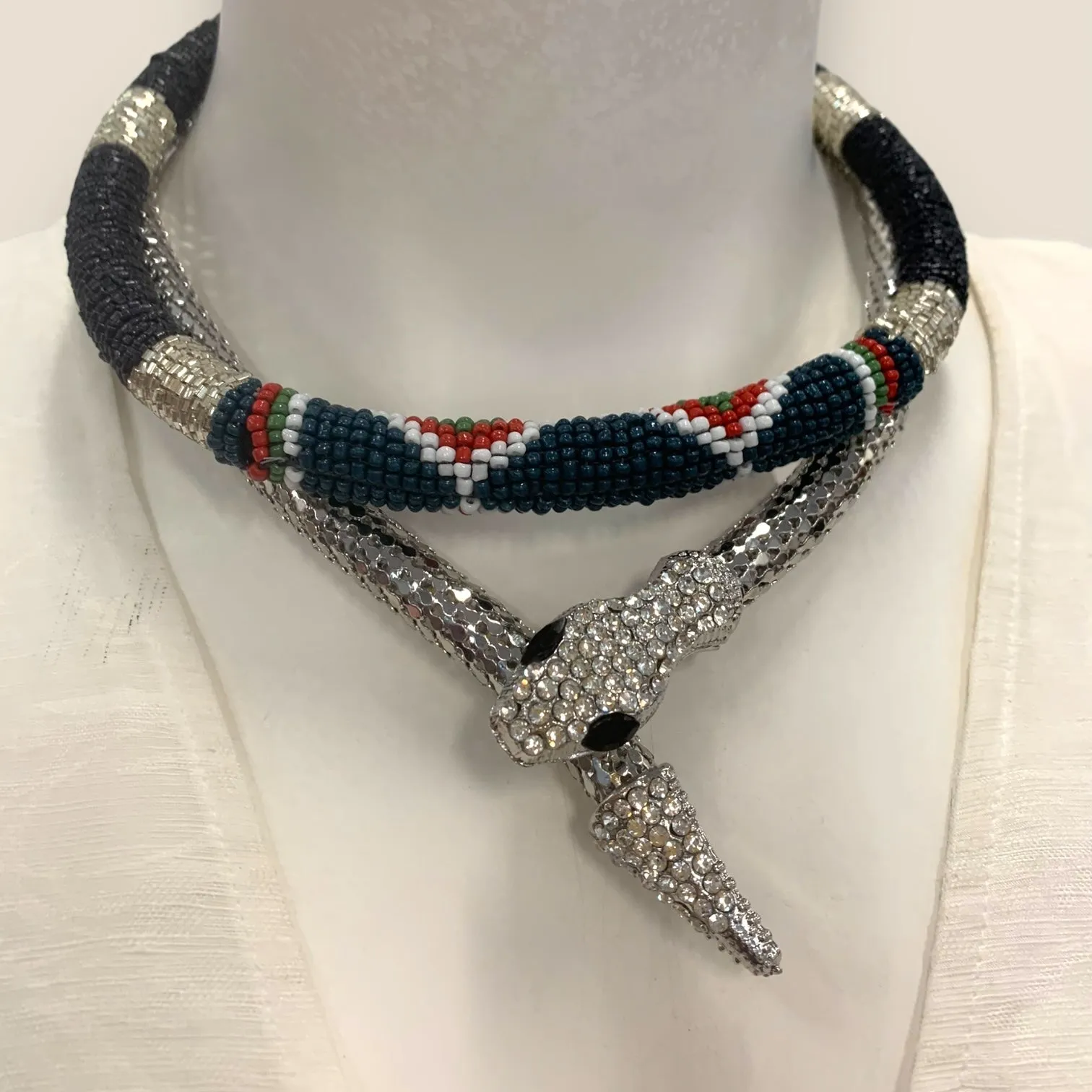 Late in the Evening Beaded Statement Necklace