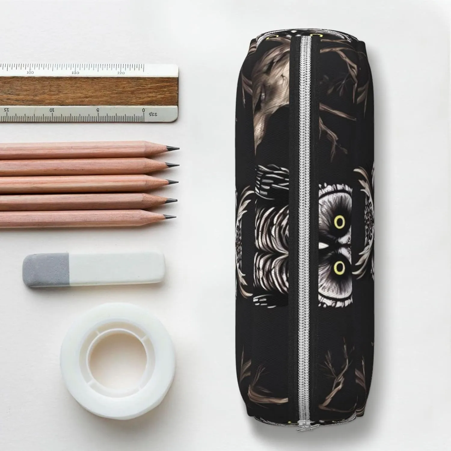 Late Night Owl Makeup Bag Travel Cosmetic Bag for Women Men Pencil Case Zipper Toiletry Bag Purse