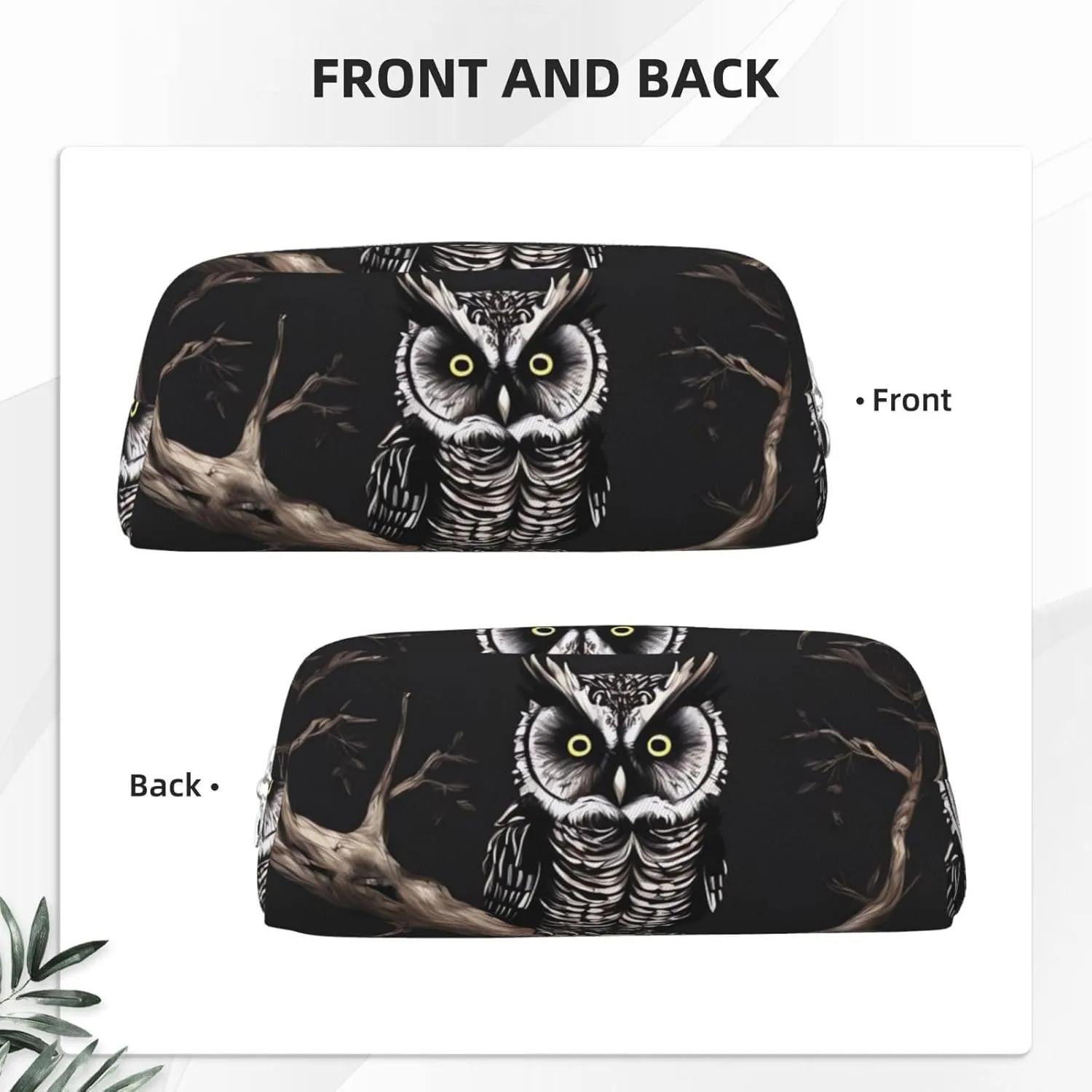 Late Night Owl Makeup Bag Travel Cosmetic Bag for Women Men Pencil Case Zipper Toiletry Bag Purse