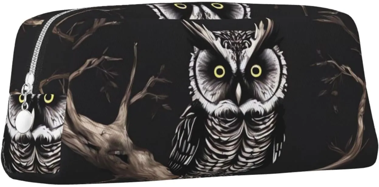 Late Night Owl Makeup Bag Travel Cosmetic Bag for Women Men Pencil Case Zipper Toiletry Bag Purse