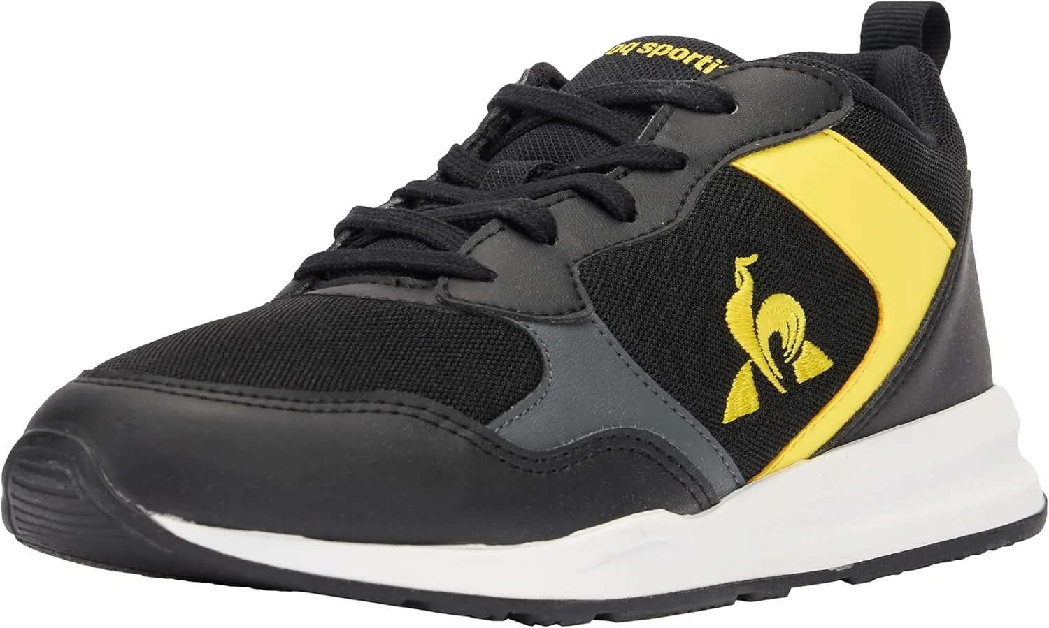 Le Coq Sportif Unisex Kid's R500 Gs Black/Blazing Yellow Sneaker