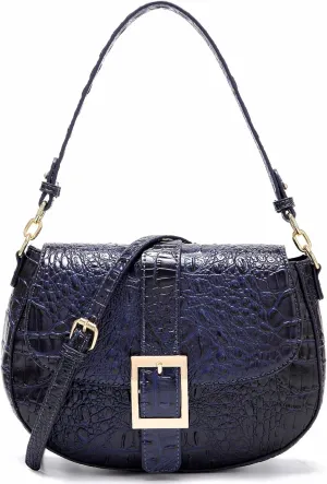 Leather Bags for Women Luxury Handbag Flap Purse Crocodile Pattern Crossbody Ladies Gradient Color Shoulder Bag