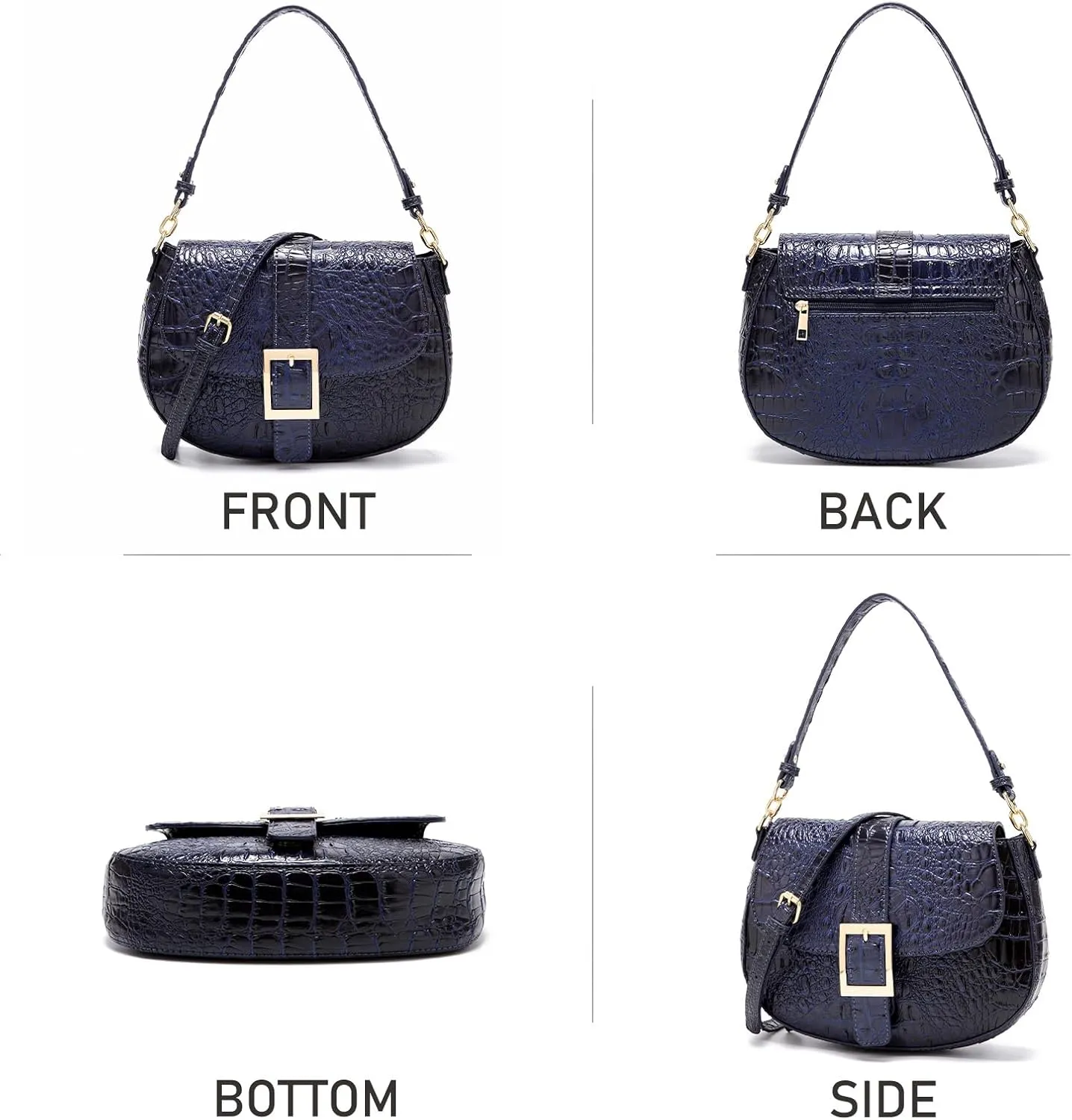 Leather Bags for Women Luxury Handbag Flap Purse Crocodile Pattern Crossbody Ladies Gradient Color Shoulder Bag