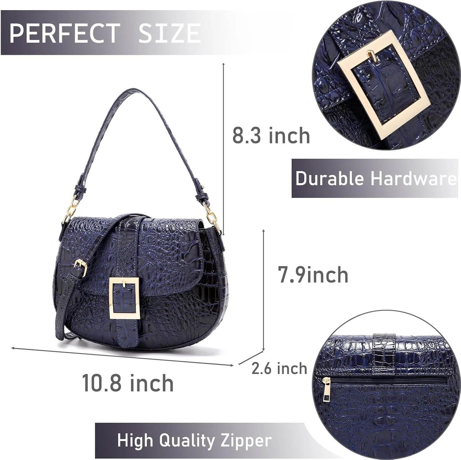 Leather Bags for Women Luxury Handbag Flap Purse Crocodile Pattern Crossbody Ladies Gradient Color Shoulder Bag