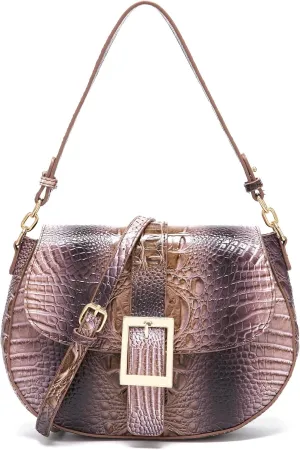 Leather Bags for Women Luxury Handbag Flap Purse Crocodile Pattern Crossbody Ladies Gradient Color Shoulder Bag