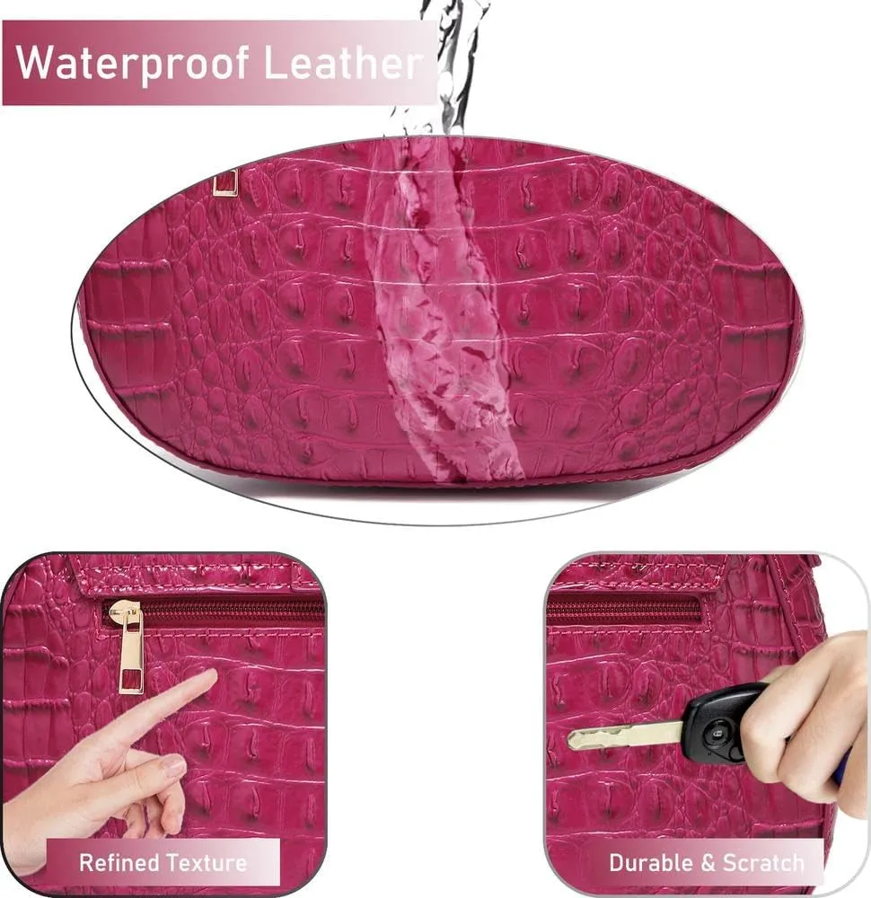 Leather Bags for Women Luxury Handbag Flap Purse Crocodile Pattern Crossbody Ladies Gradient Color Shoulder Bag