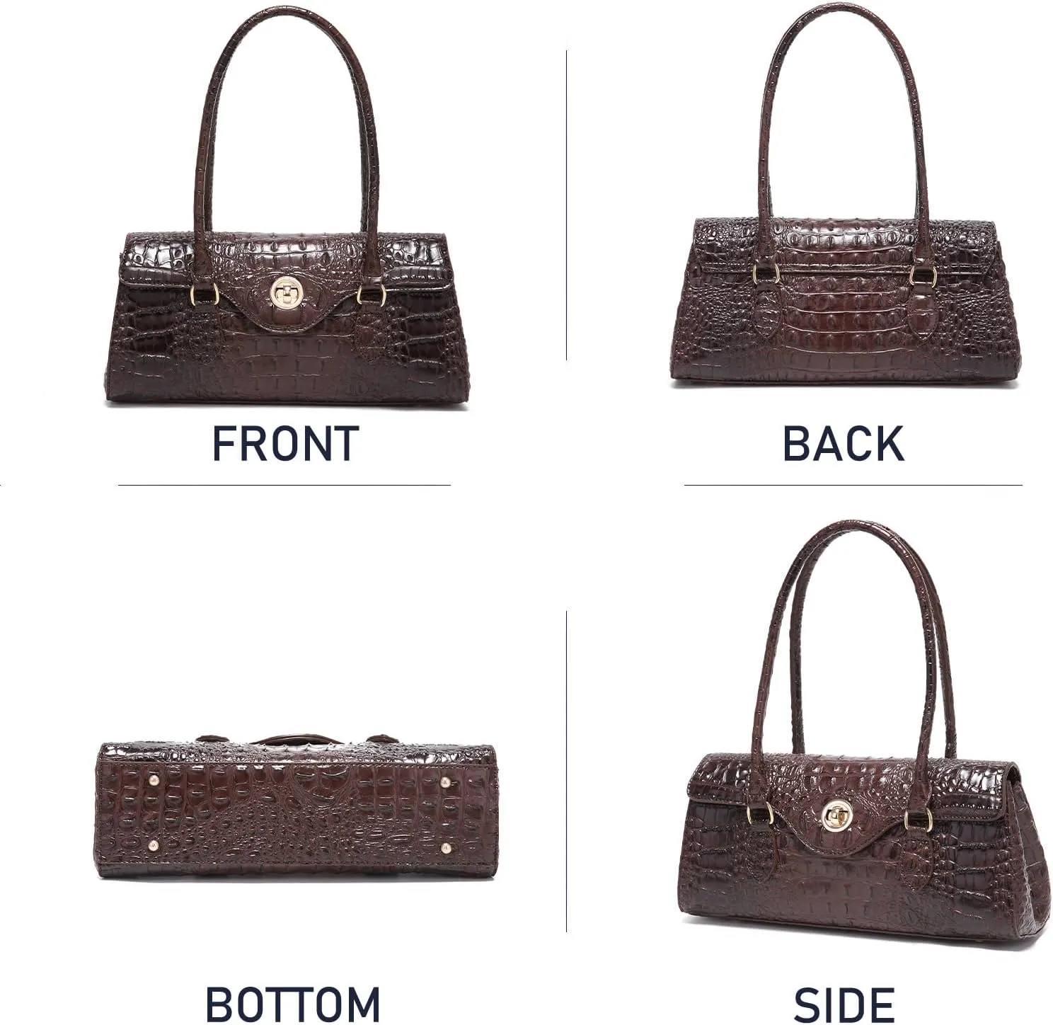 Leather Crocodile Pattern Top Handle Handbag for Women High-value Satchel Tote Purse for Ladies