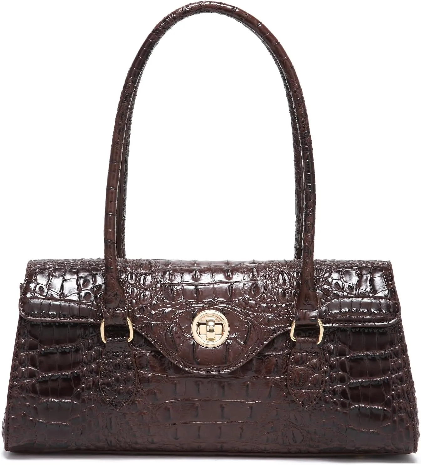 Leather Crocodile Pattern Top Handle Handbag for Women High-value Satchel Tote Purse for Ladies