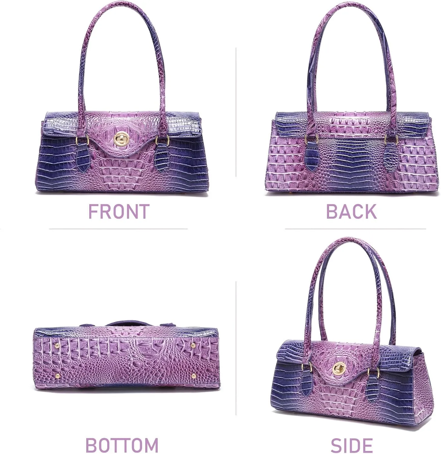 Leather Crocodile Pattern Top Handle Handbag for Women High-value Satchel Tote Purse for Ladies