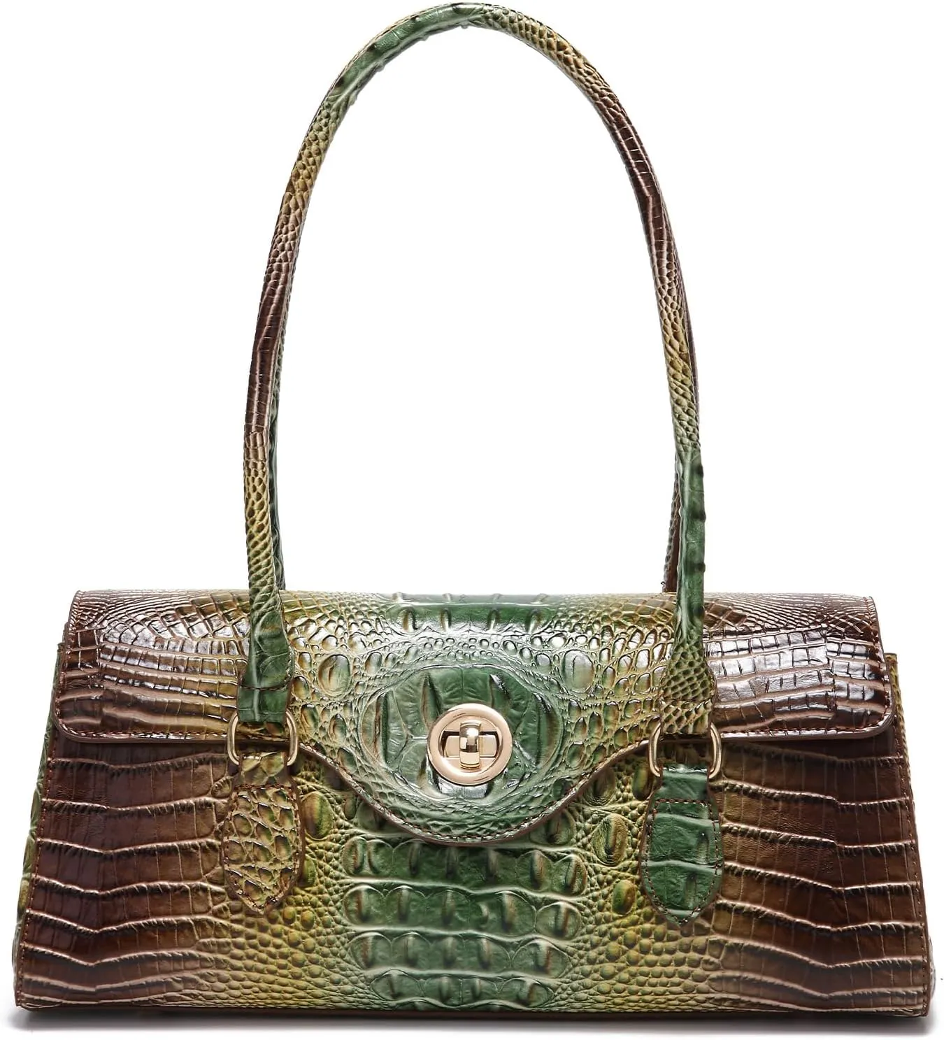 Leather Crocodile Pattern Top Handle Handbag for Women High-value Satchel Tote Purse for Ladies