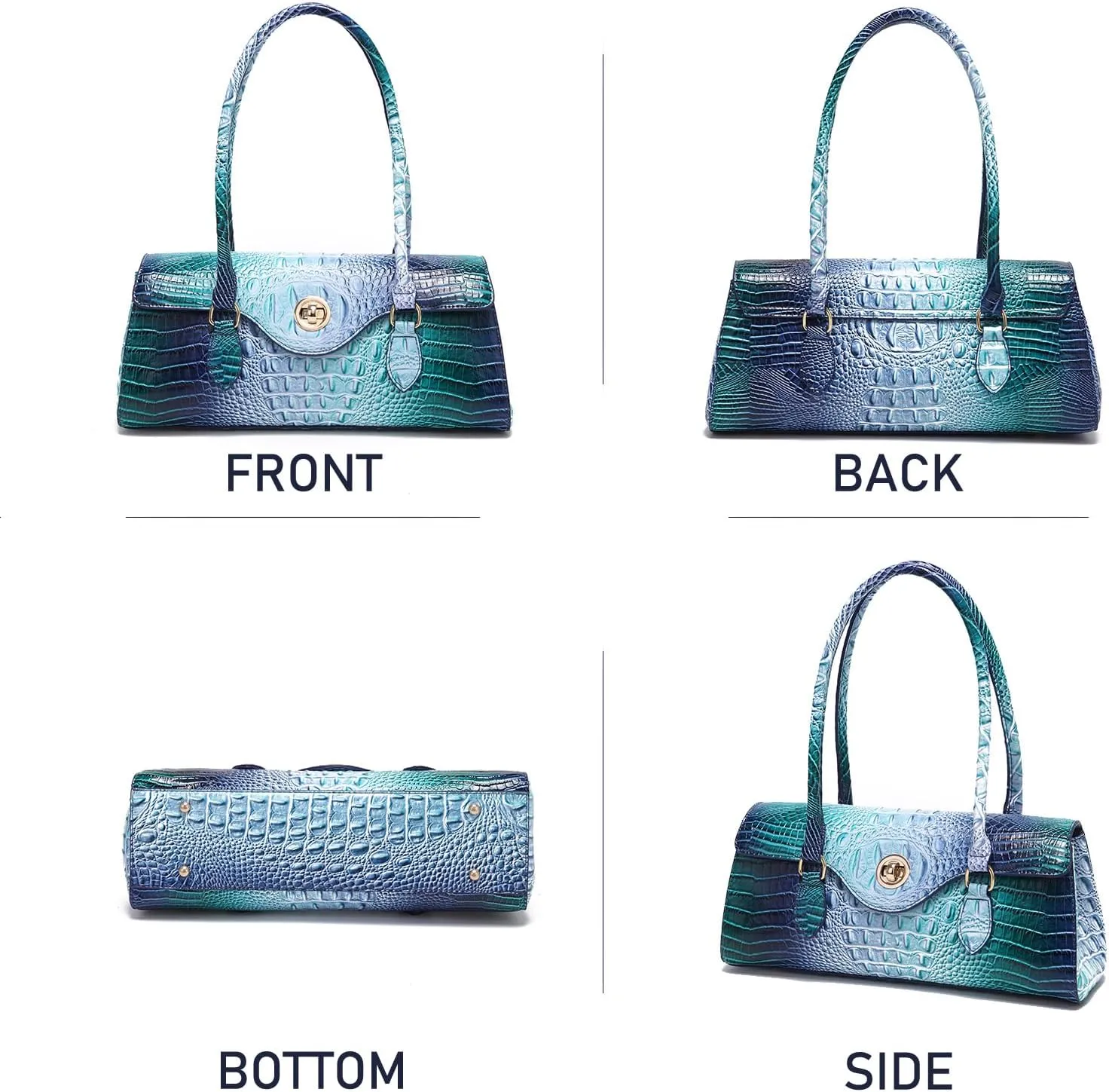 Leather Crocodile Pattern Top Handle Handbag for Women High-value Satchel Tote Purse for Ladies