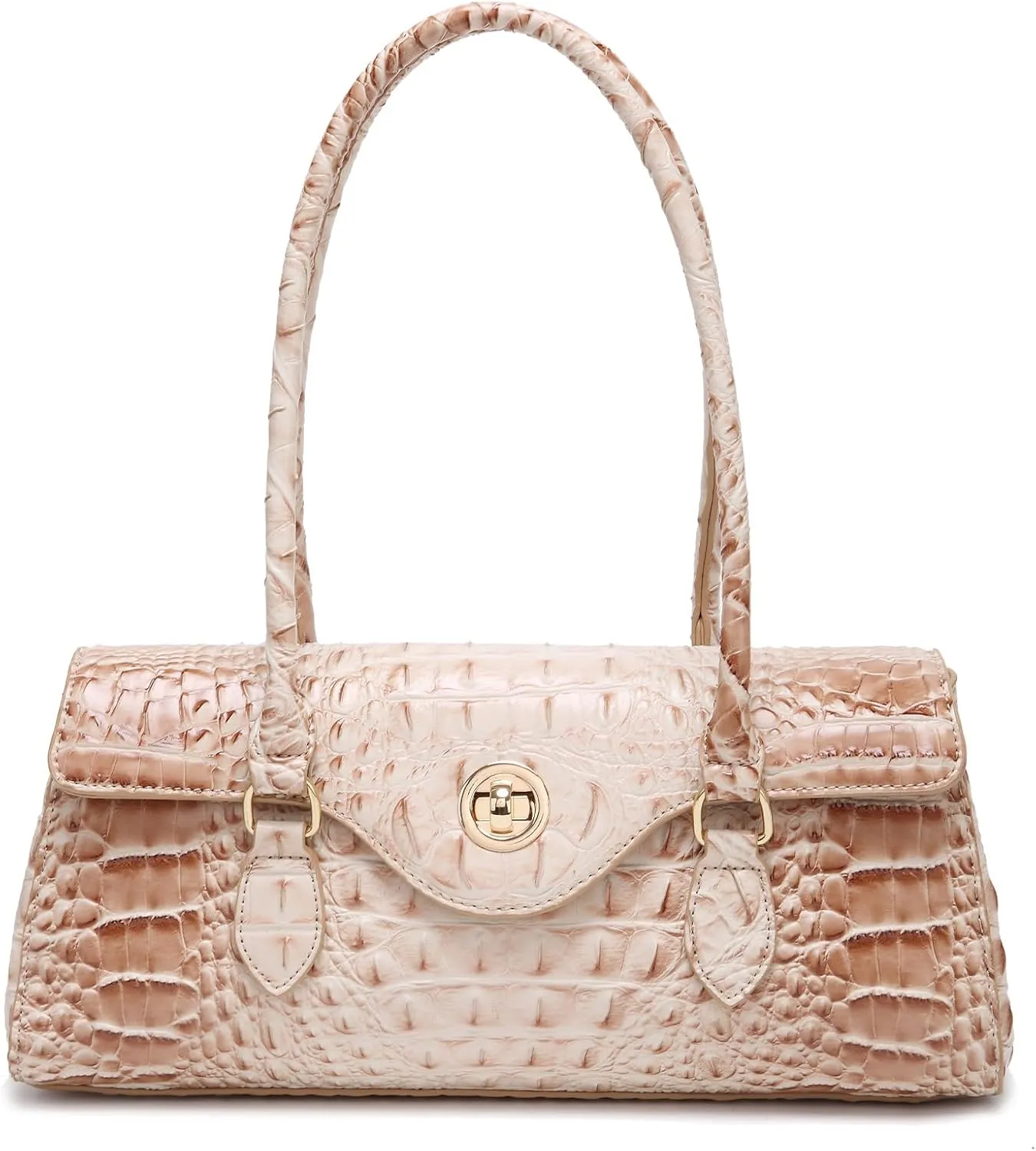Leather Crocodile Pattern Top Handle Handbag for Women High-value Satchel Tote Purse for Ladies